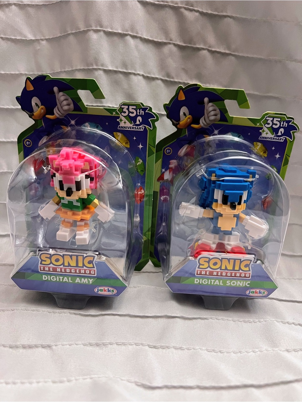 Jakks Pacific- Sonic the Hedgehog- Digital Sonic & Amy- 35th Anniversary 2-Pack